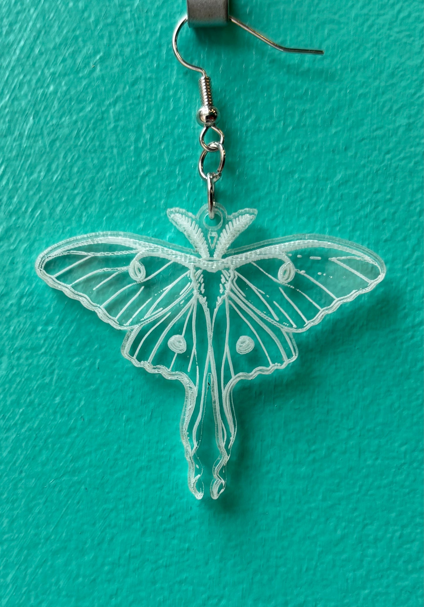Clear Luna Moth - Earrings