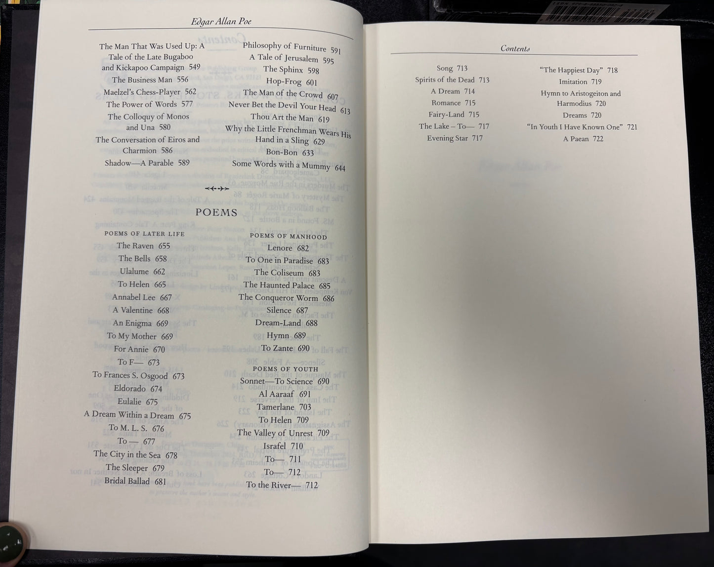 Edgar Allen Poe Collected Works - Leatherbound