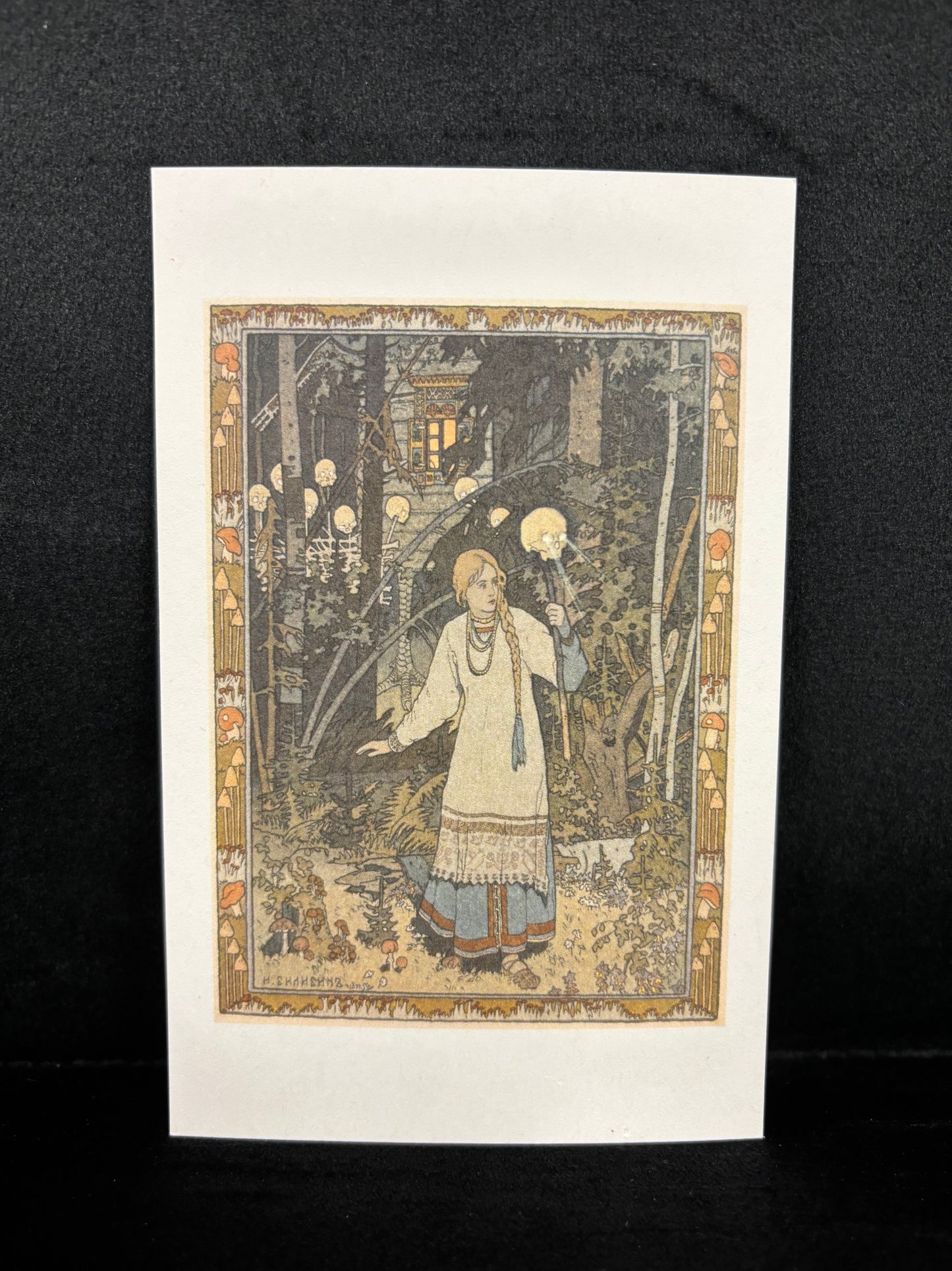 Girl with Skull Lamp - Postcard