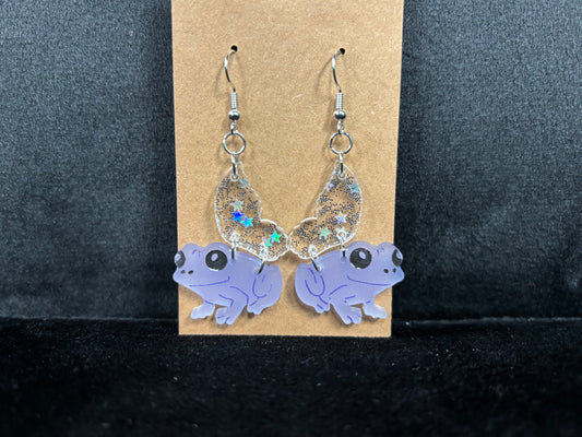 Purple Fairy Frog - Earrings