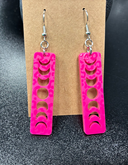 Pink Moon Phases Bar - Earrings