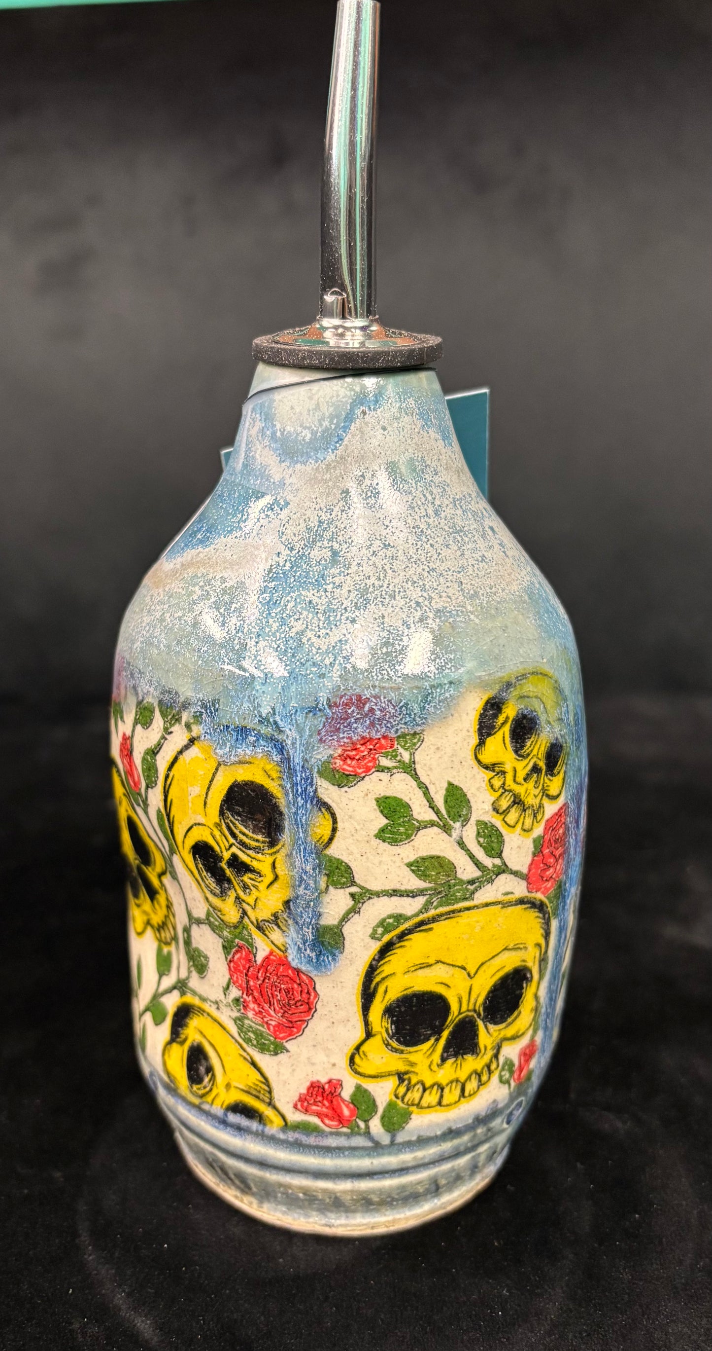 Yellow Skull Pattern - Oil/Vinegar Cruet