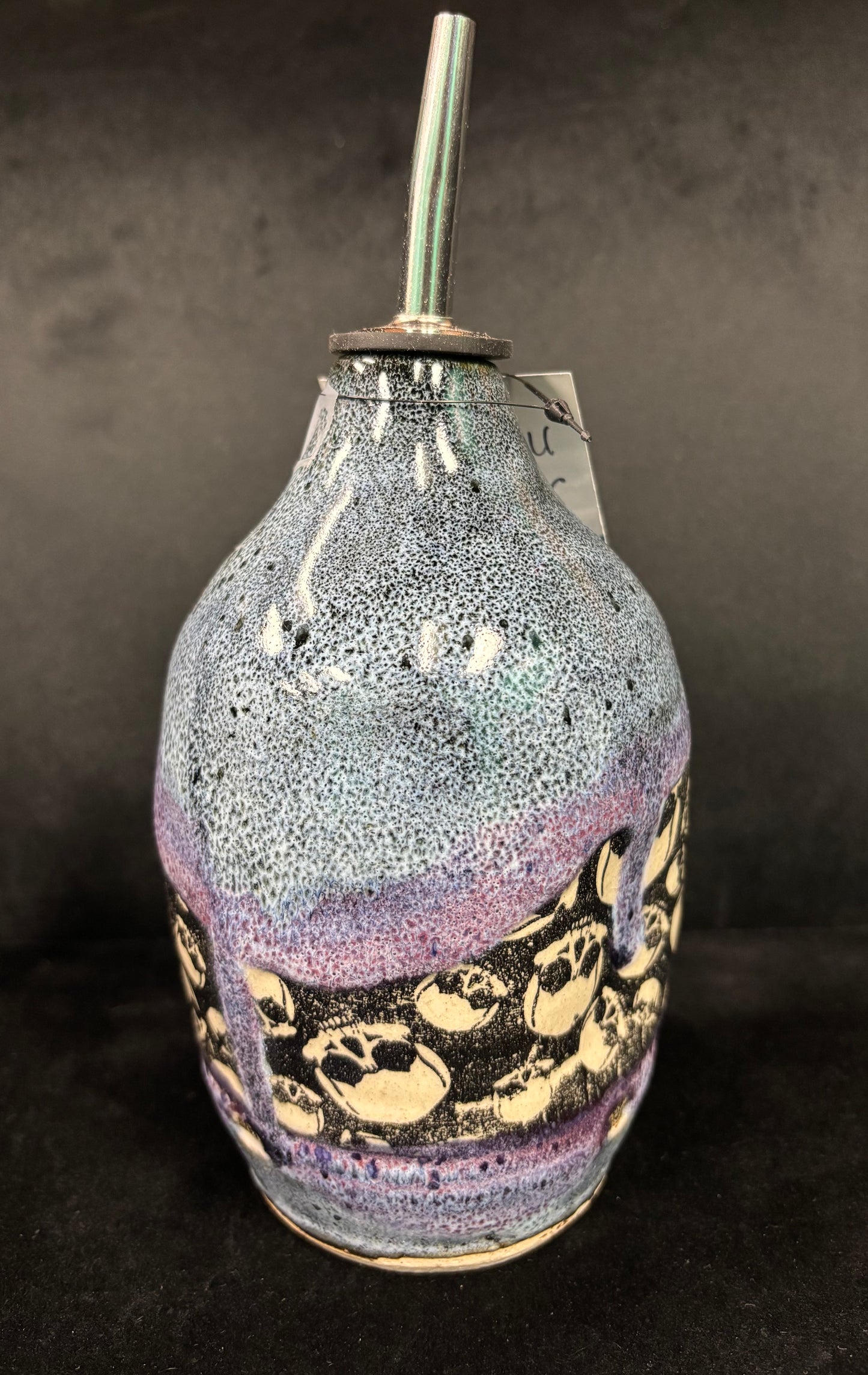 Black Skull Pattern - Ceramic Oil/ Vinegar Cruet