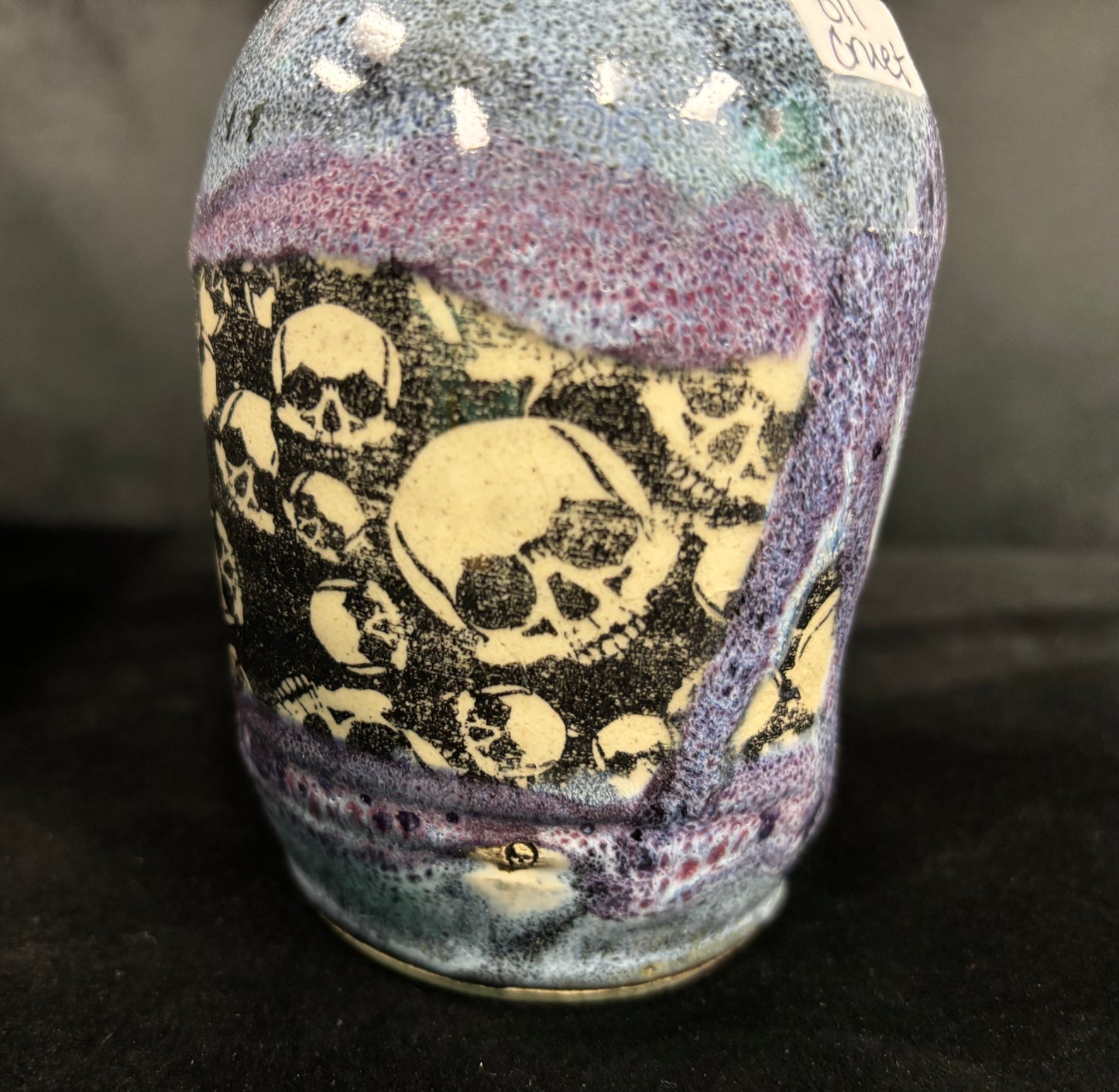 Black Skull Pattern - Ceramic Oil/ Vinegar Cruet