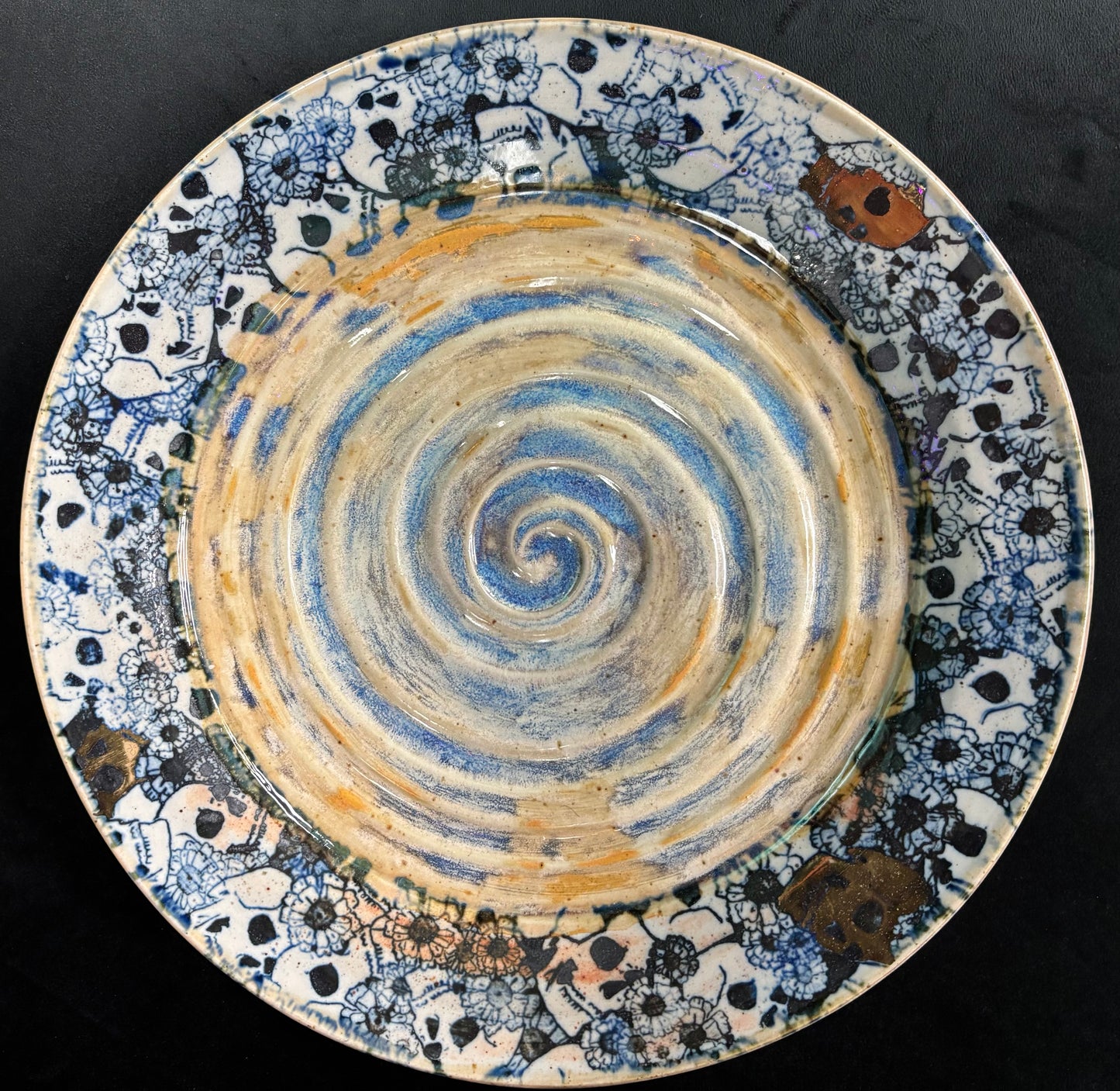 Skull with Gold Luster - Ceramic Platter