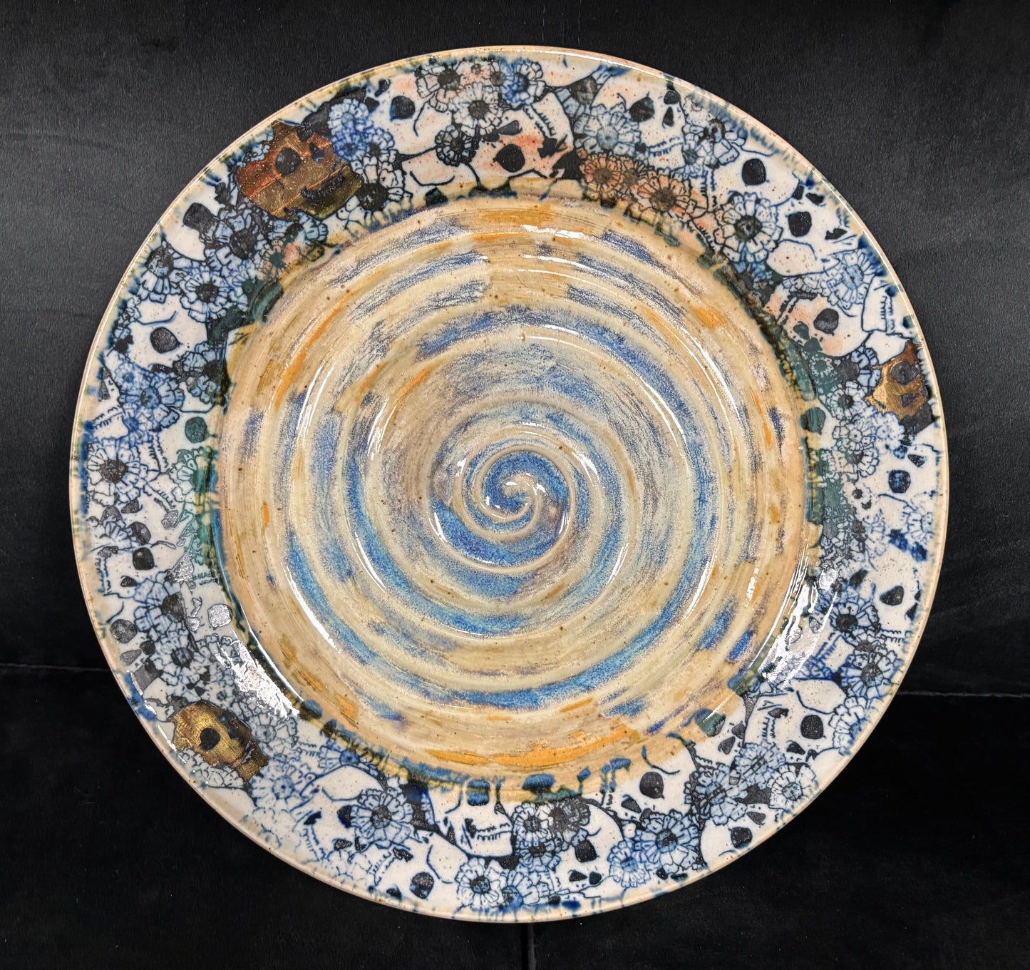 Skull with Gold Luster - Ceramic Platter