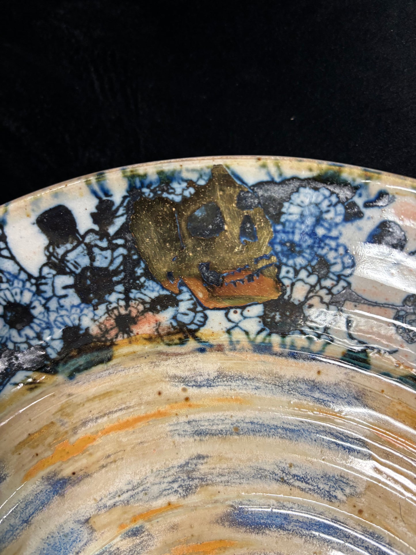 Skull with Gold Luster - Ceramic Platter
