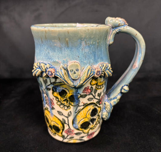 Yellow Skull Pattern - Ceramic Mug Set