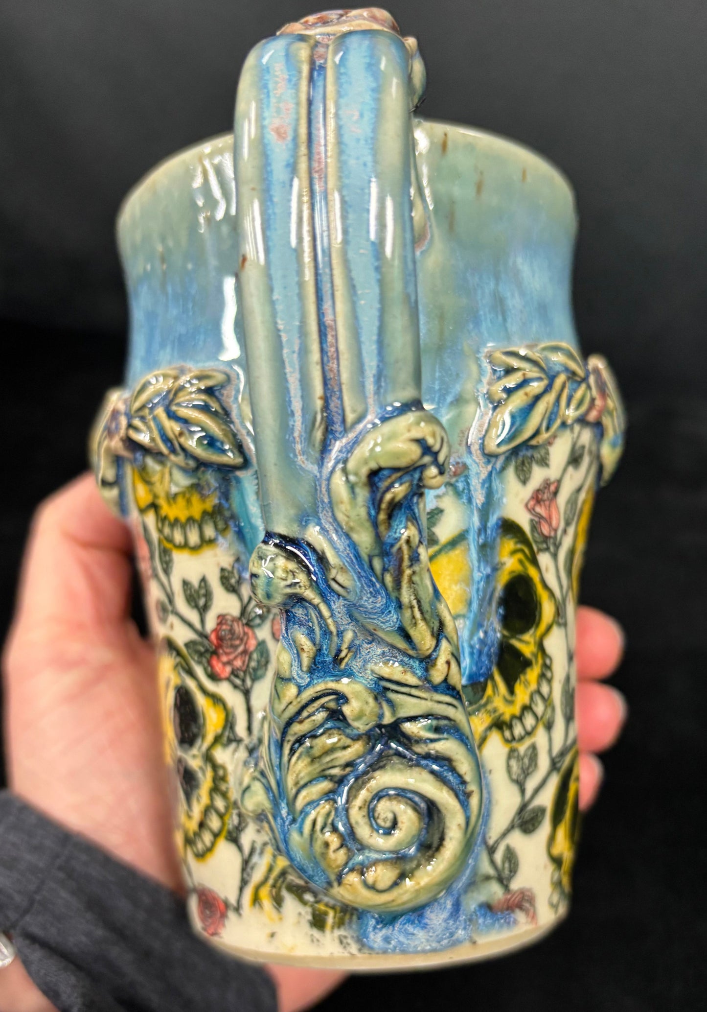 Yellow Skull Pattern - Ceramic Mug Set