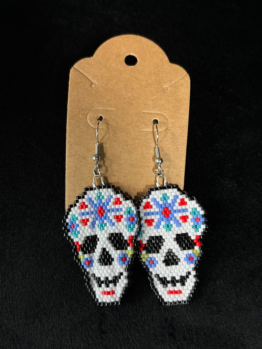 Large Skull Beaded - Earrings