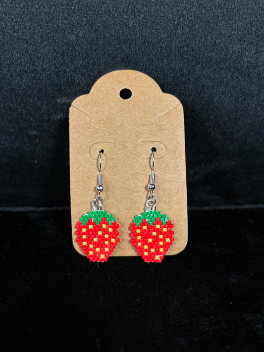 Strawberry Beaded - Earrings