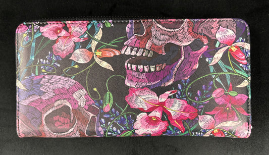 Skulls and Flowers - Wallet/ Clutch