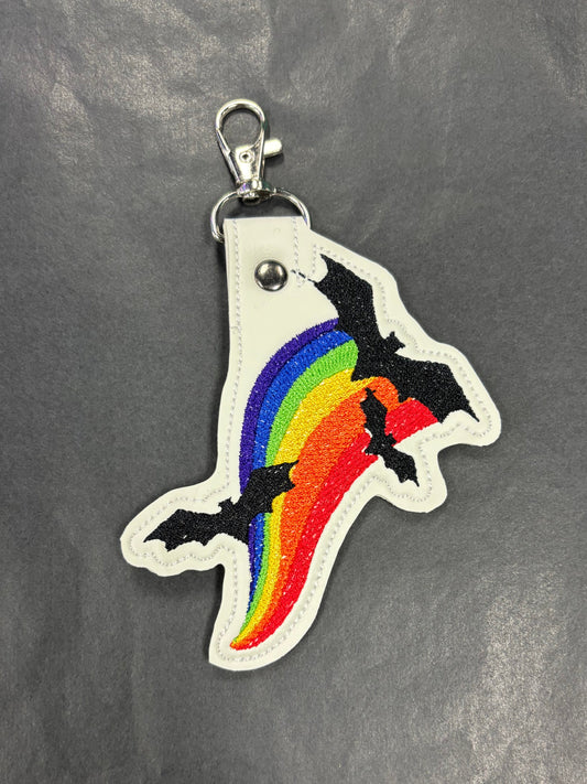 Rainbow Bats - Stitched Keychain