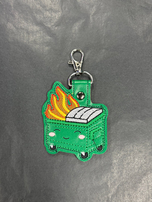 Dumpster Fire - Stitched Keychain