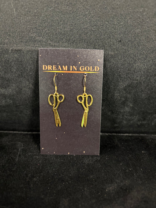 Gold Scissors - Earrings