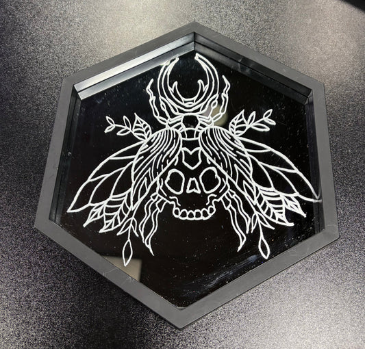 Skull Beetle - Etched Mirror