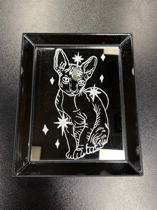 Full Sphinx Cat - Etched Mirror