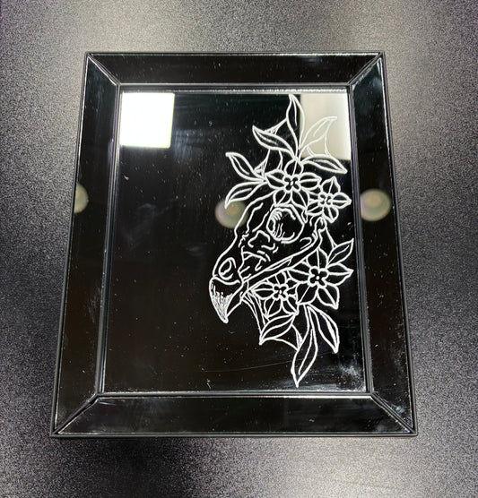Vulture Skull - Etched Mirror