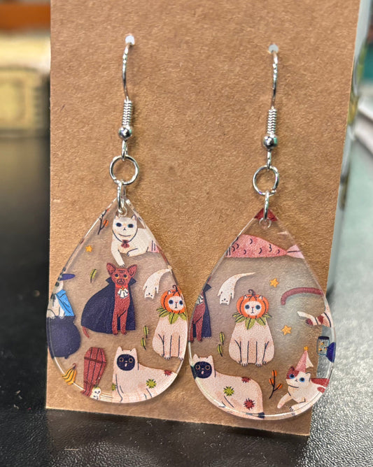 Trick or Treat Cat - Earrings