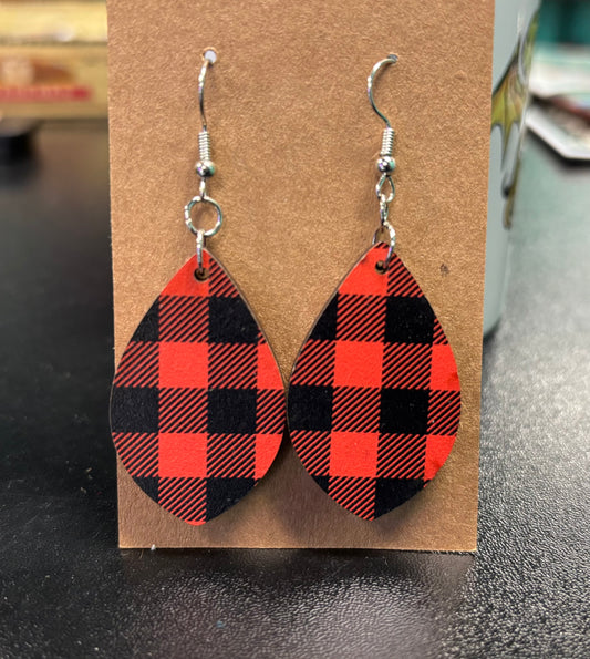 Orange Plaid - Earrings