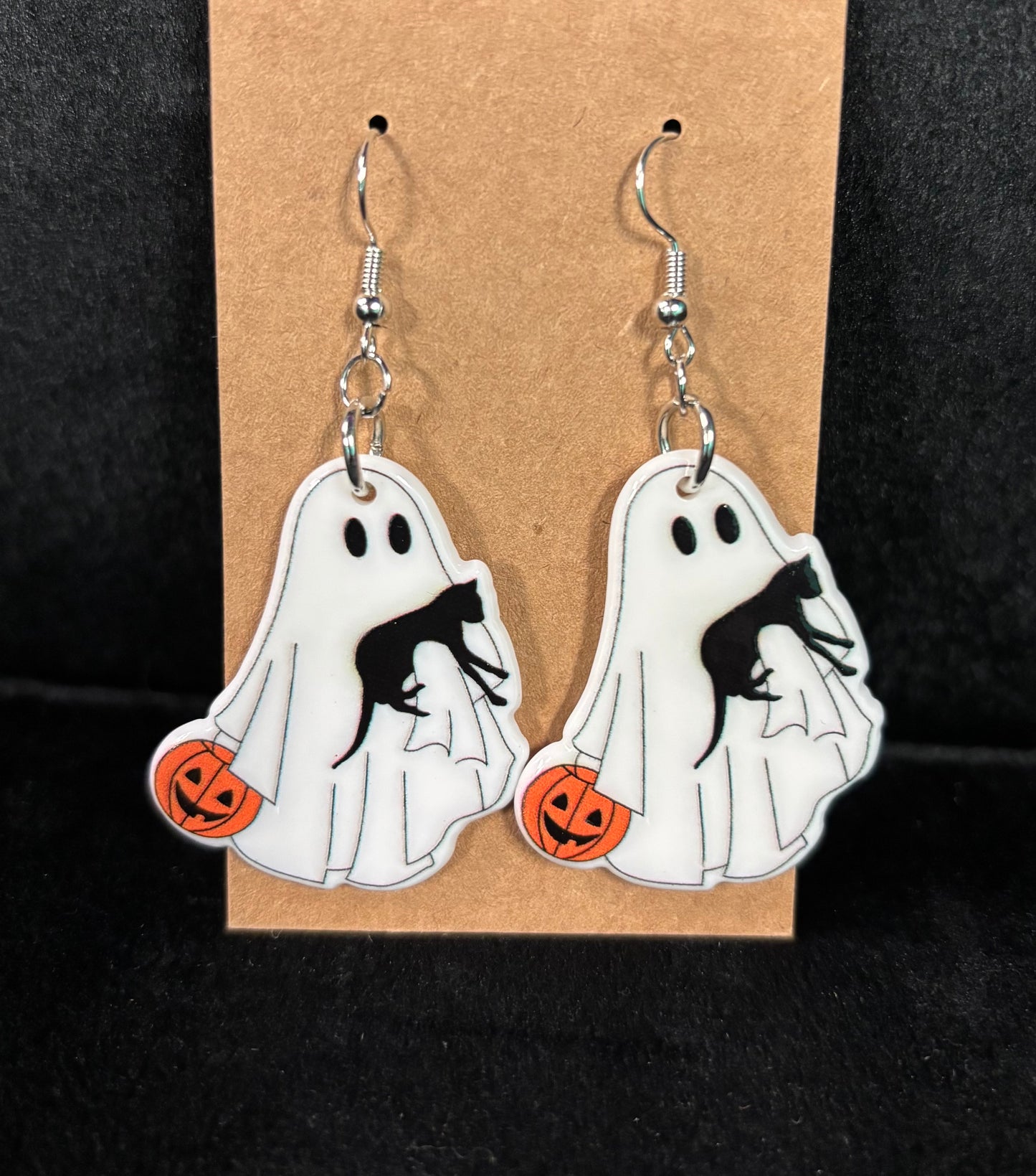 Ghost with Cat - Earrings