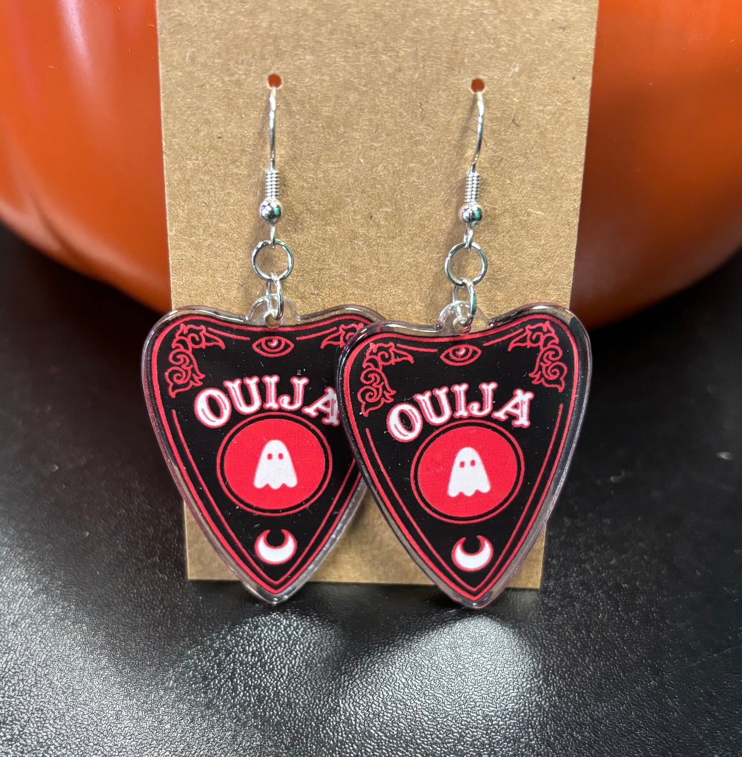 Red and Black Planchette - Earrings