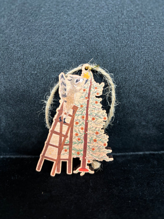 Wooden Raccoon - Ornament