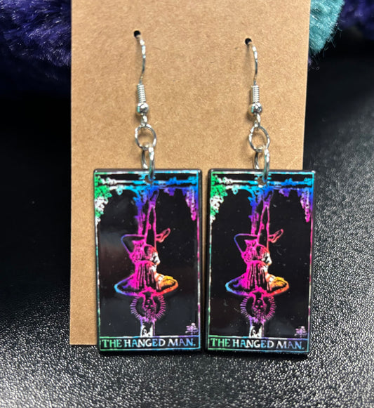 Tie Dye Hanged Man Tarot - Earrings