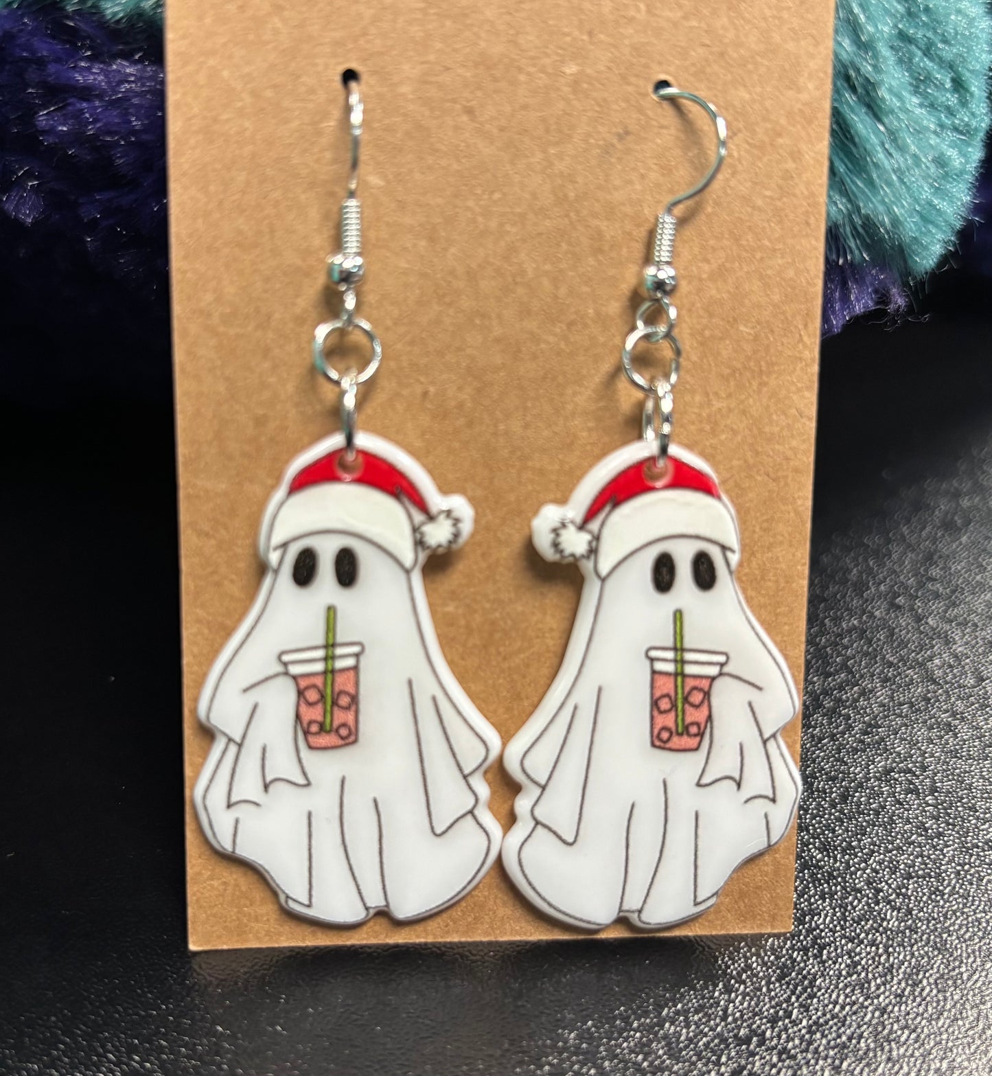 Holiday Iced Coffee Ghost - Earrings