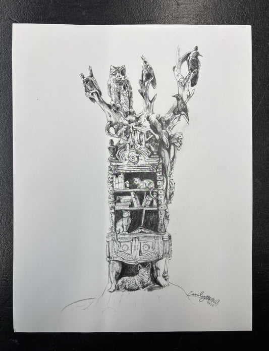 Log Carving - Art Print