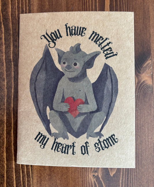 Melted Heart of Stone Gargoyle - Greeting Card