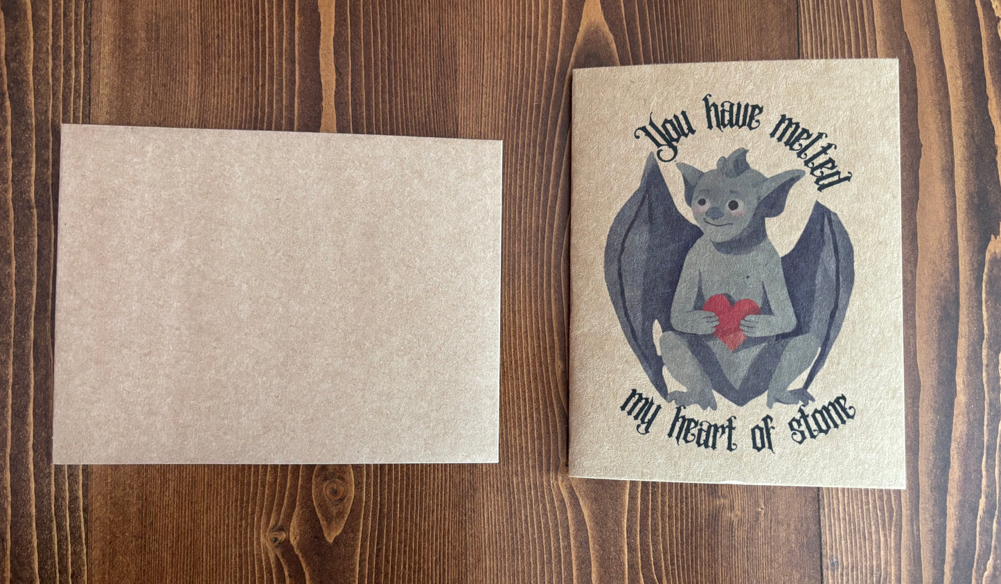 Melted Heart of Stone Gargoyle - Greeting Card