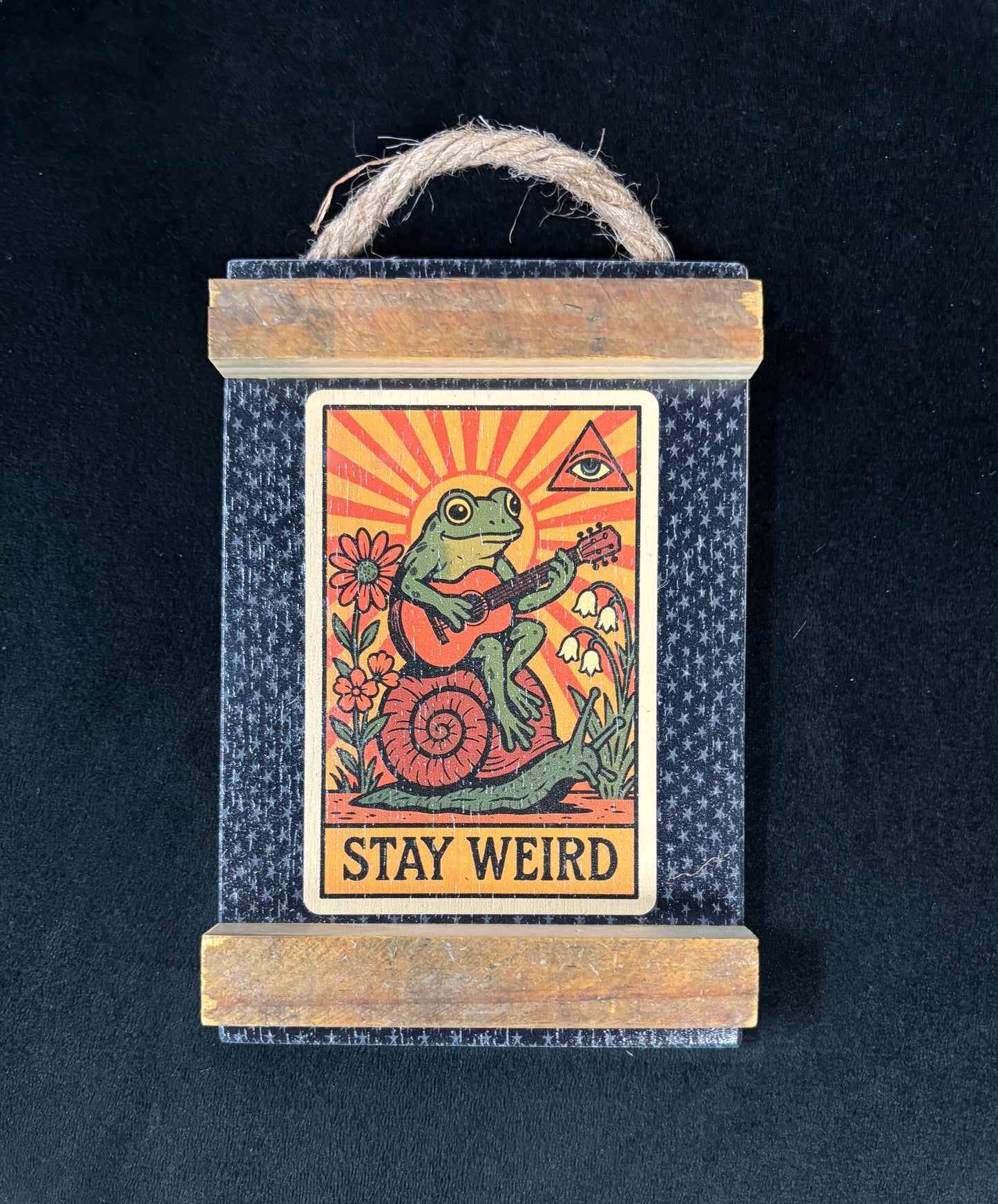Stay Weird - Frog Wood Sign