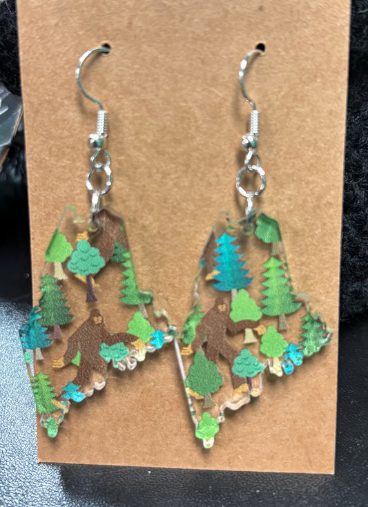 Maine Bigfoot - Earrings