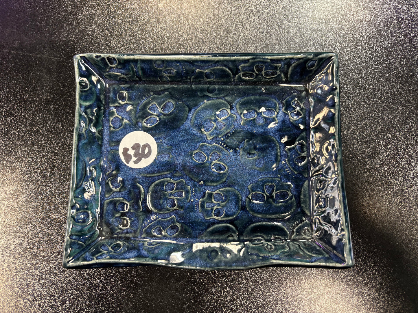 Blue Skull - Ceramic Trinket Tray