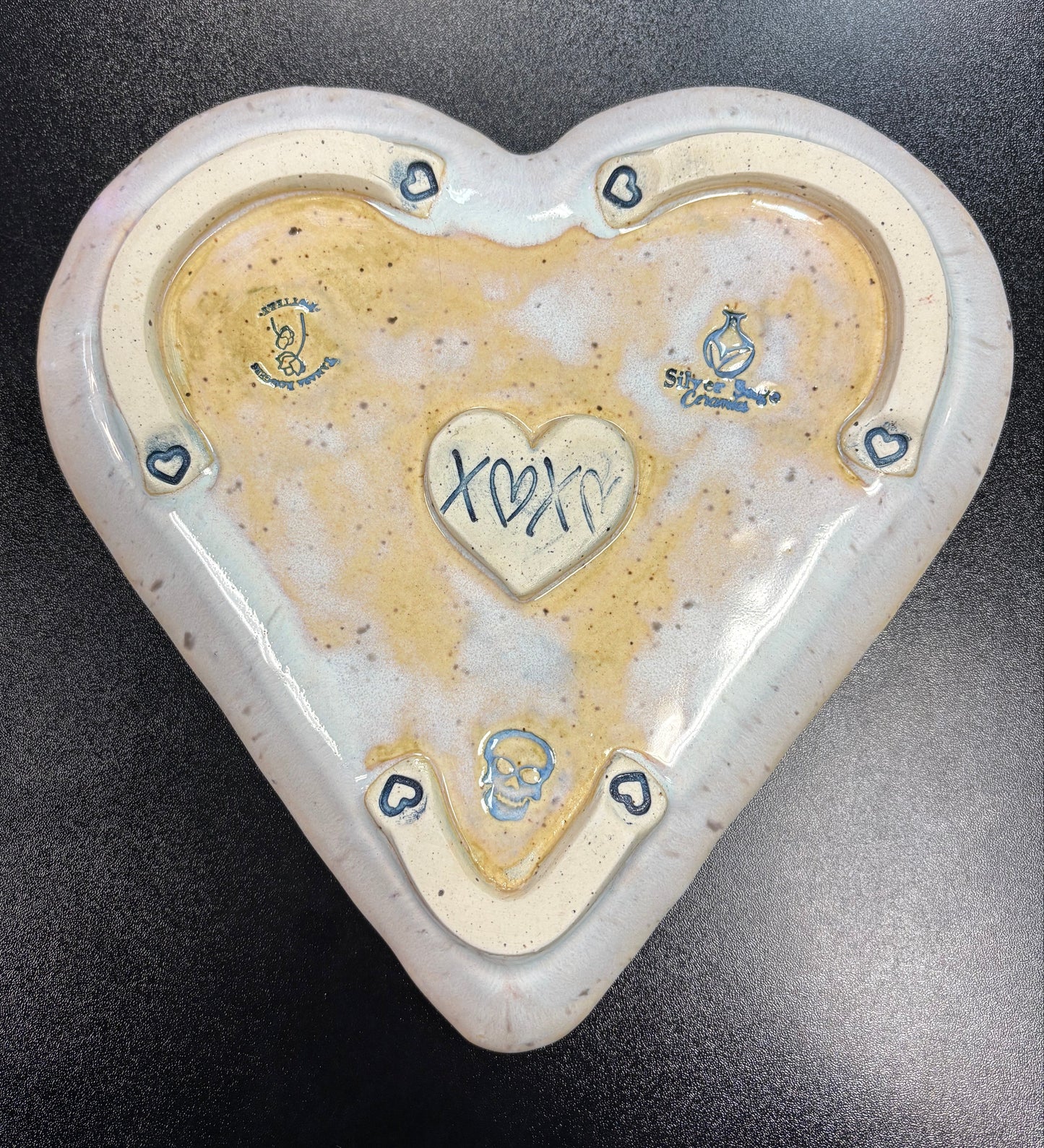 Heart with Skeleton Hands - Ceramic Plate
