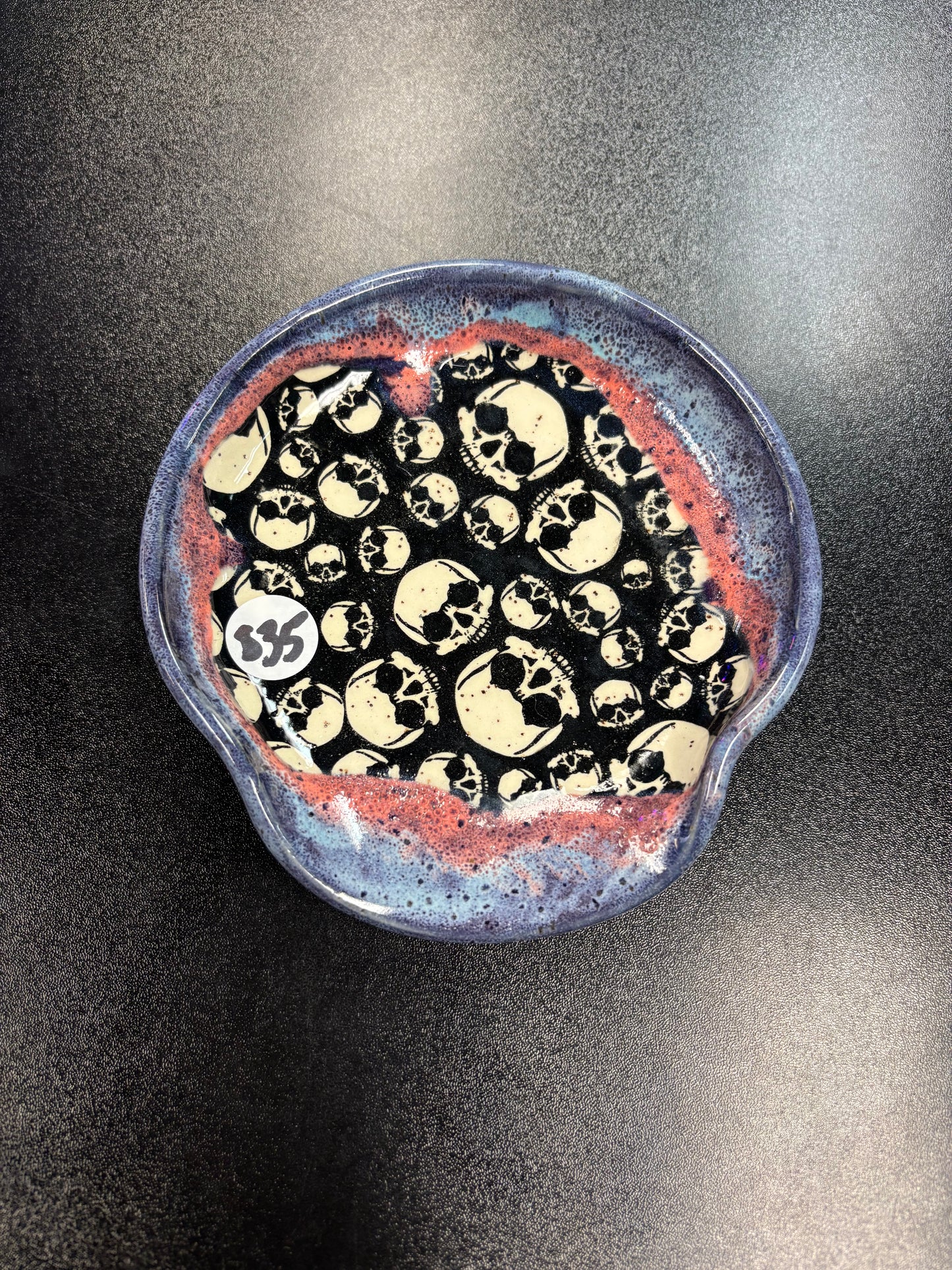 Blue and Pink Skull - Ceramic Spoon Rest