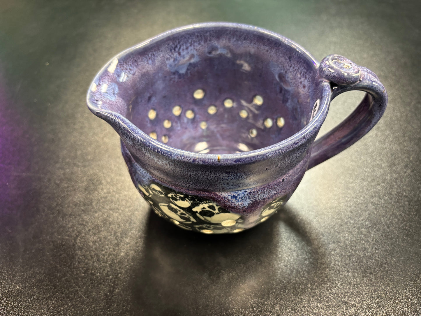 Purple and Black Skull - Ceramic Berry Bowl