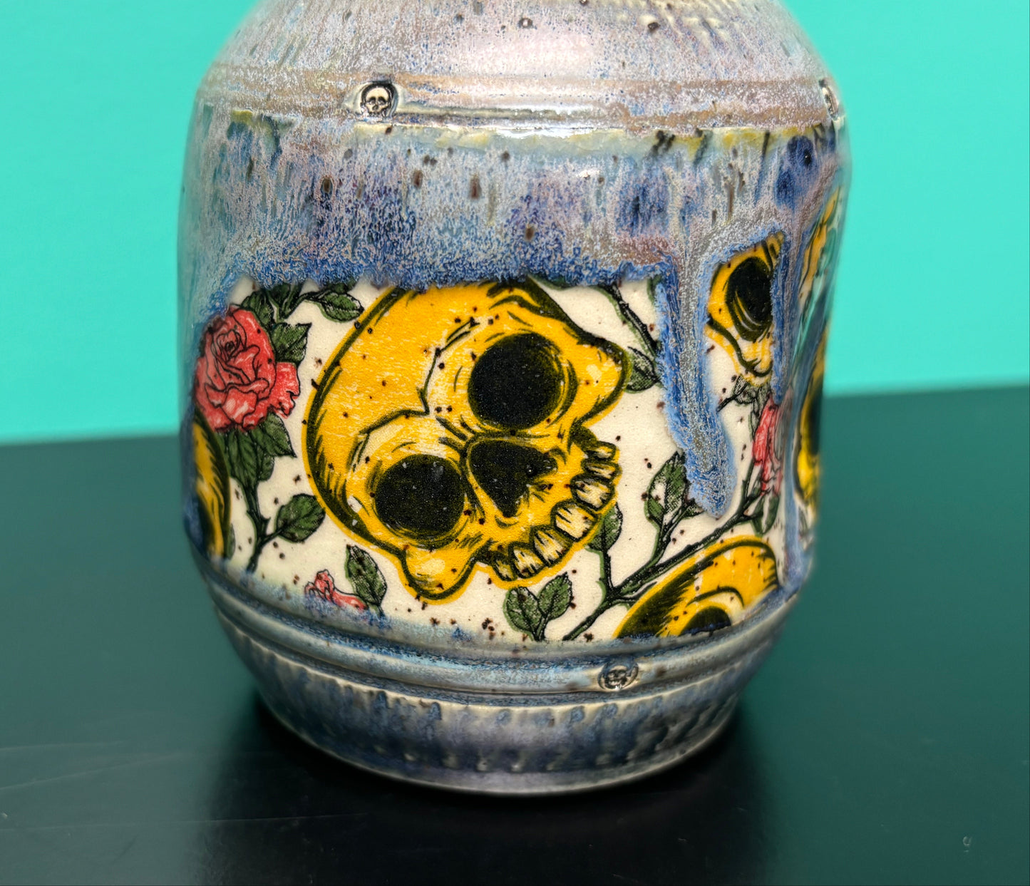 Yellow Skull - Ceramic Oil/ Vinegar Cruet