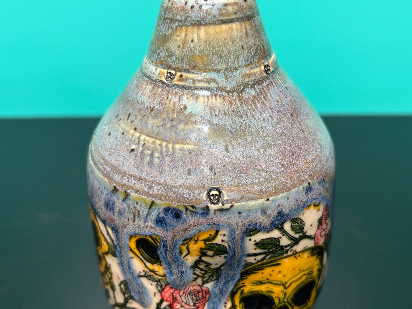 Yellow Skull - Ceramic Oil/ Vinegar Cruet
