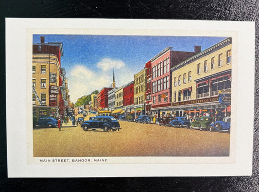 Main Street Bangor - postcard