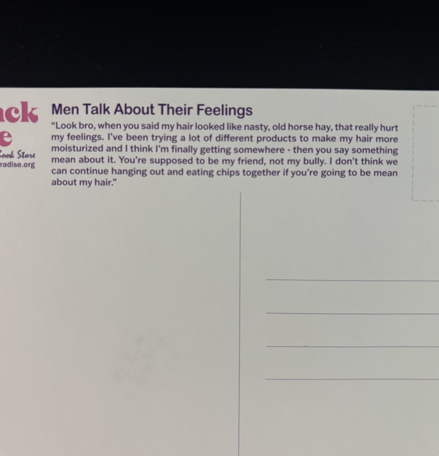 Men Talk About... - postcard