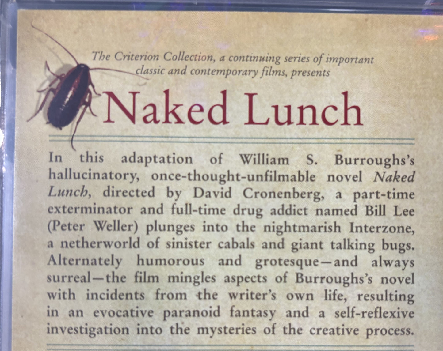 Naked Lunch (1991) - Blu-ray - new - Criterion Collection