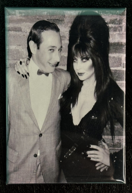 Elvira and Pee Wee - magnet