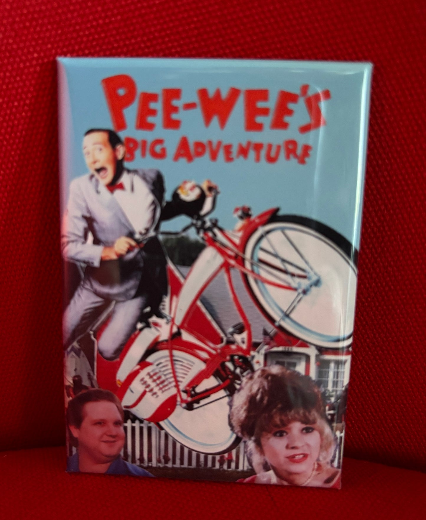 Pee-Wee's Big Adventure, blue background - magnet