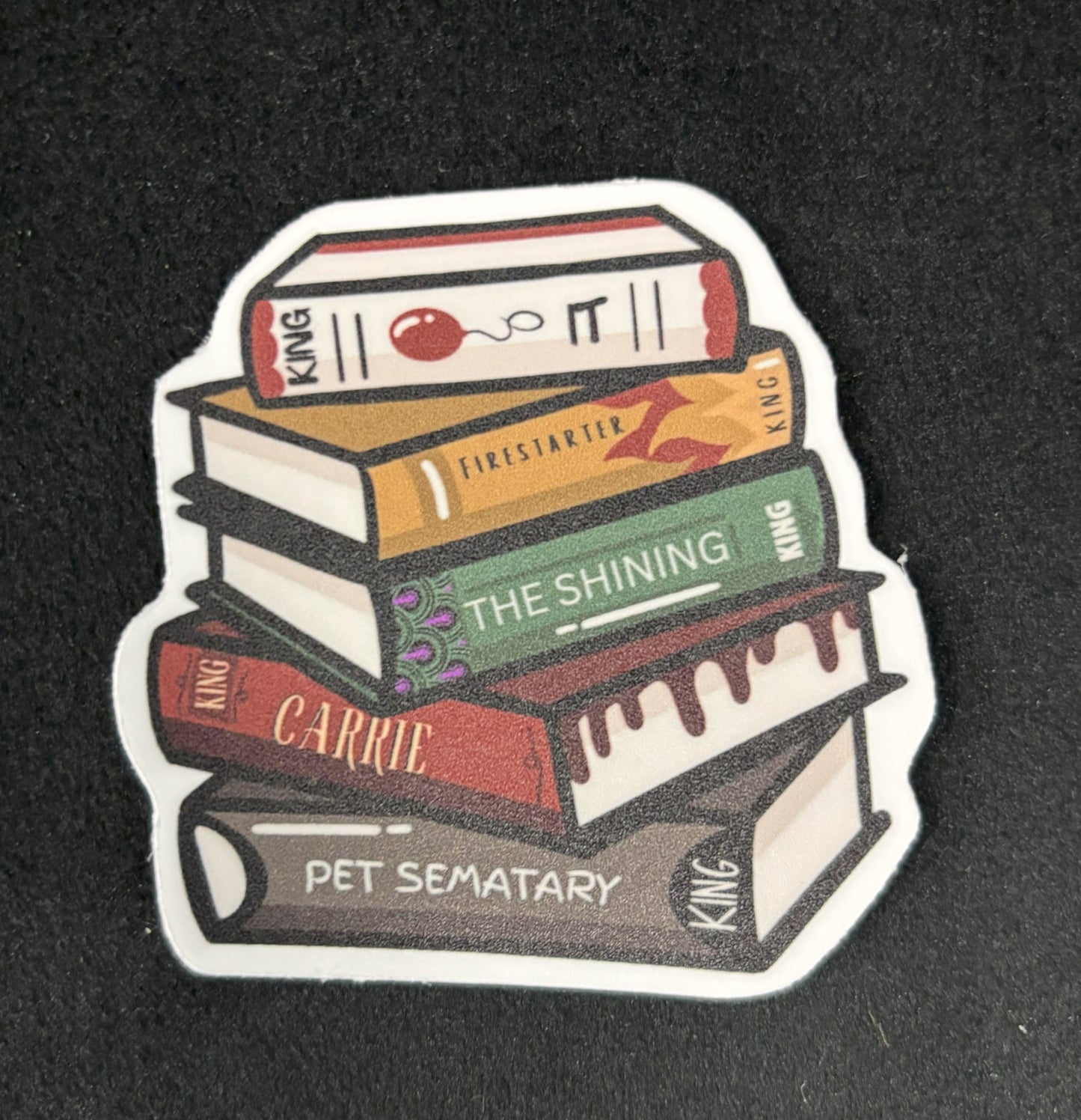 Stephen King Book Stack  - sticker