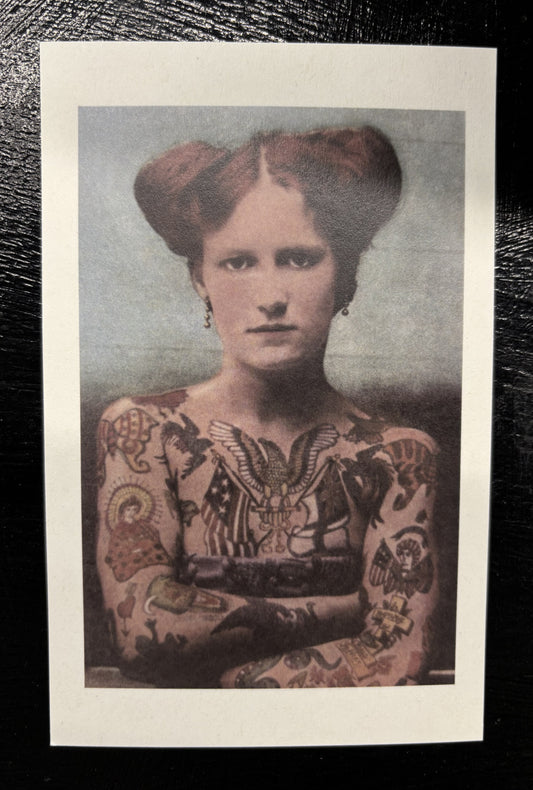 Tattooed Woman - postcard