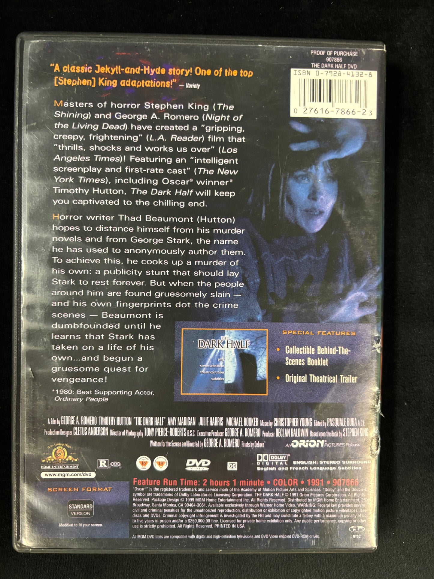 The Dark Half (1993) - DVD - used