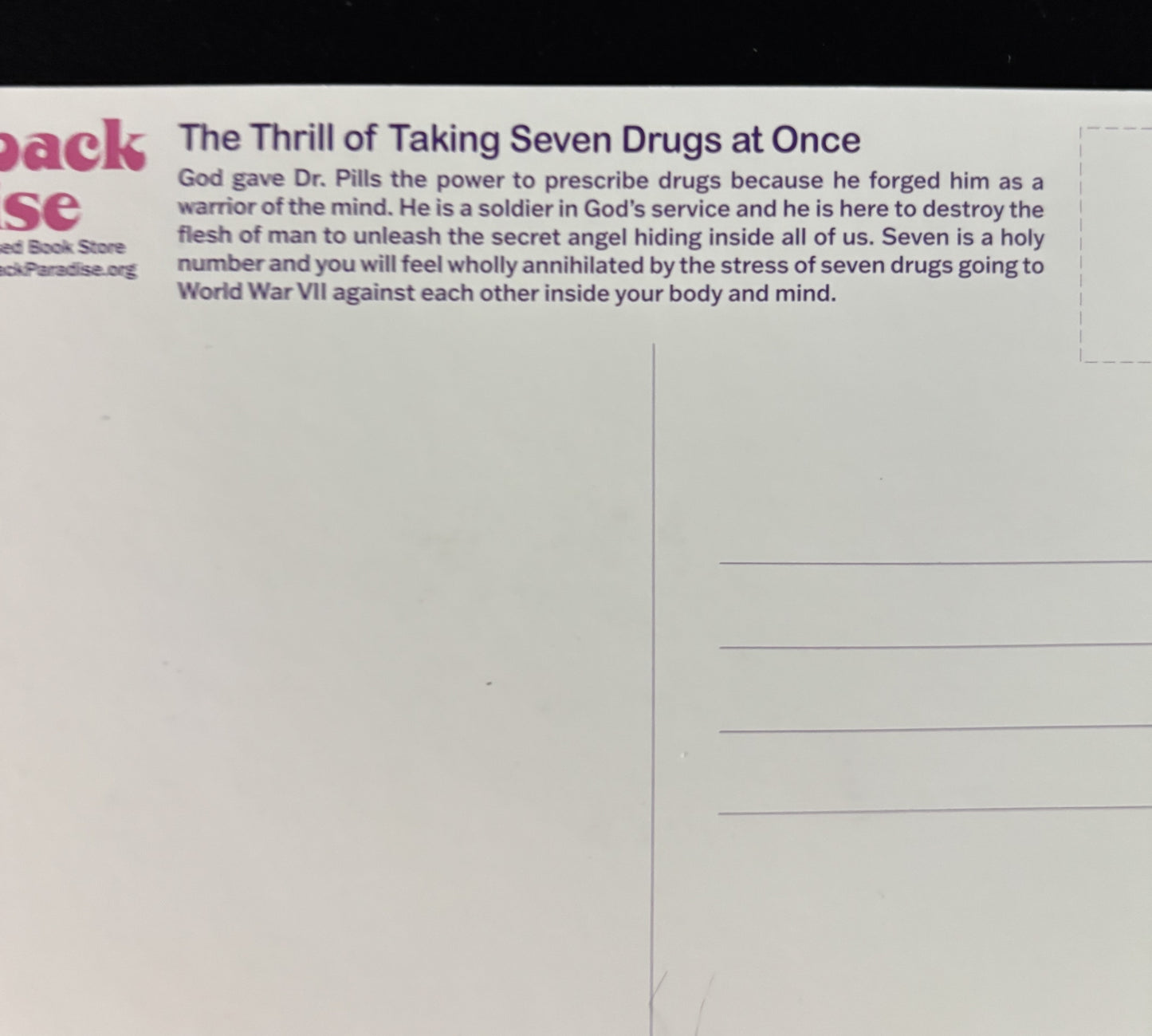 The Thrill of Taking Seven - postcard