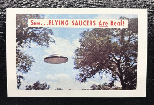 Flying Saucers - postcard